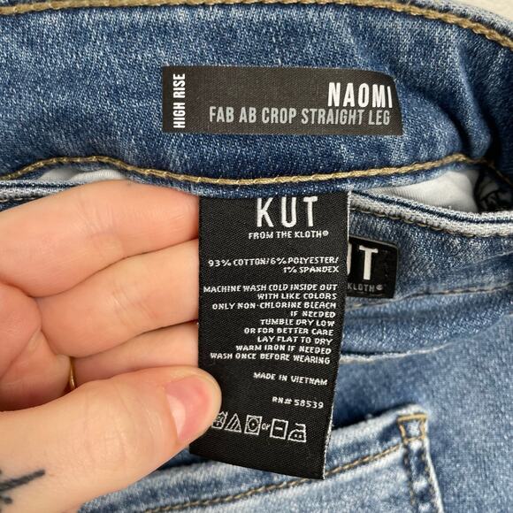 KUT from the Kloth Naomi High Rise Crop Straight Leg Jean Plus Size 24W Fab Ab - Picture 7 of 11